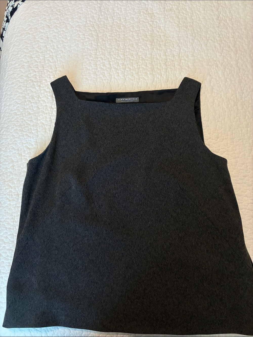 Vintage Alex Garfield Sleeveless Charcoal Square-Neck Tank Top